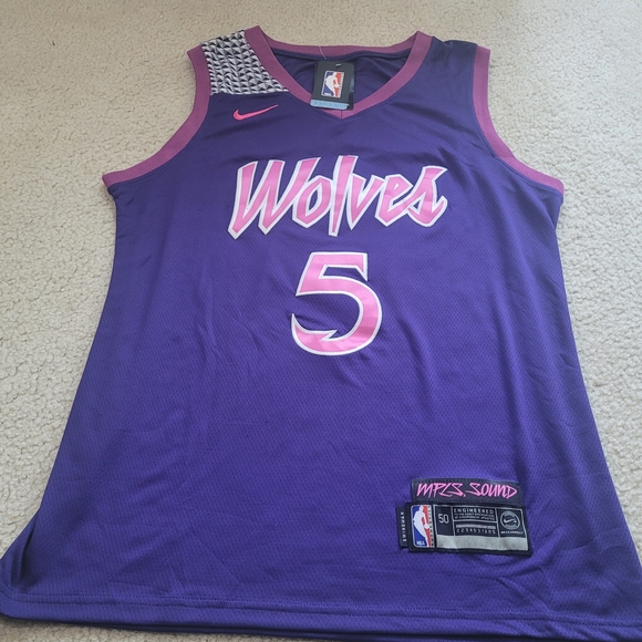 Nike Minnesota Timberwolves Anthony Edwards #5 Purple Rain NBA Jersey Size 50